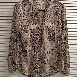 Ladies python print size medium blouse with gold b